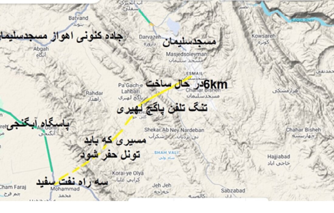 جاده میانبر اهواز مسجدسلیمان